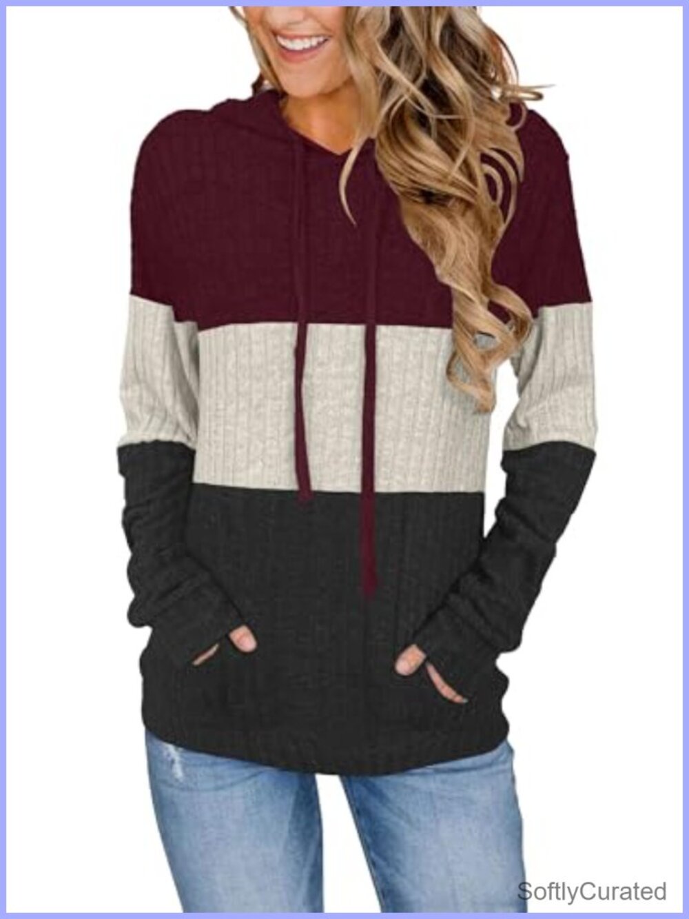 Women's Long Sleeve Pullover Hoodie Drawstring Loose Fit Kangaroo Pocket